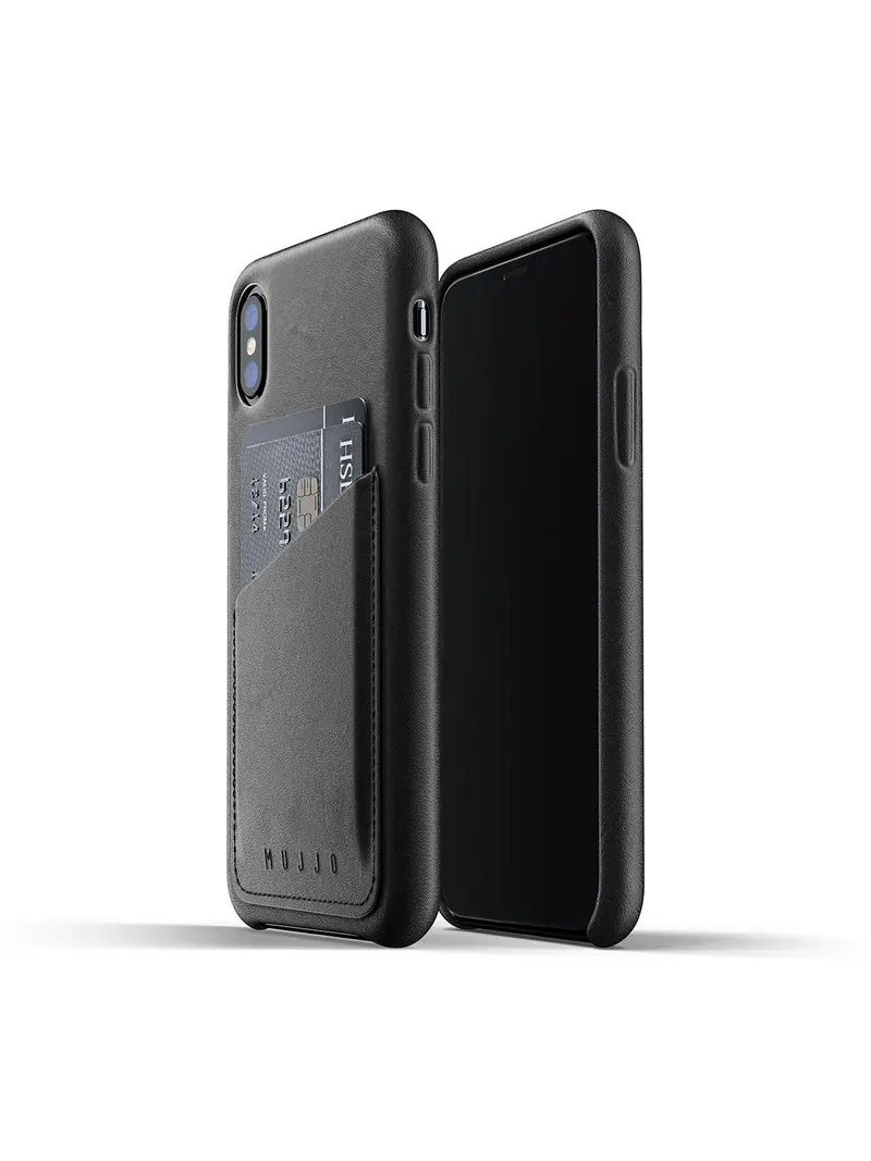 Mujjo Full Leather Wallet Case For Iphone Xs Black 1