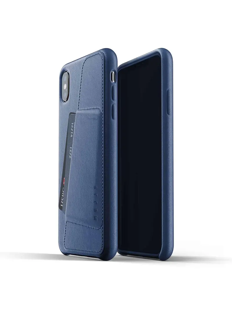 Mujjo Full Leather Wallet Case For Iphone Xs Max Monaco Blue 1
