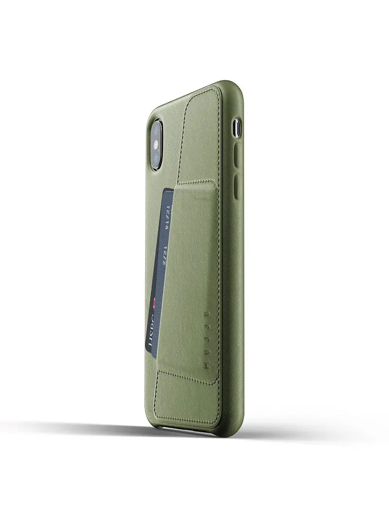 Mujjo Full Leather Wallet Case For Iphone Xs Max Olive 1