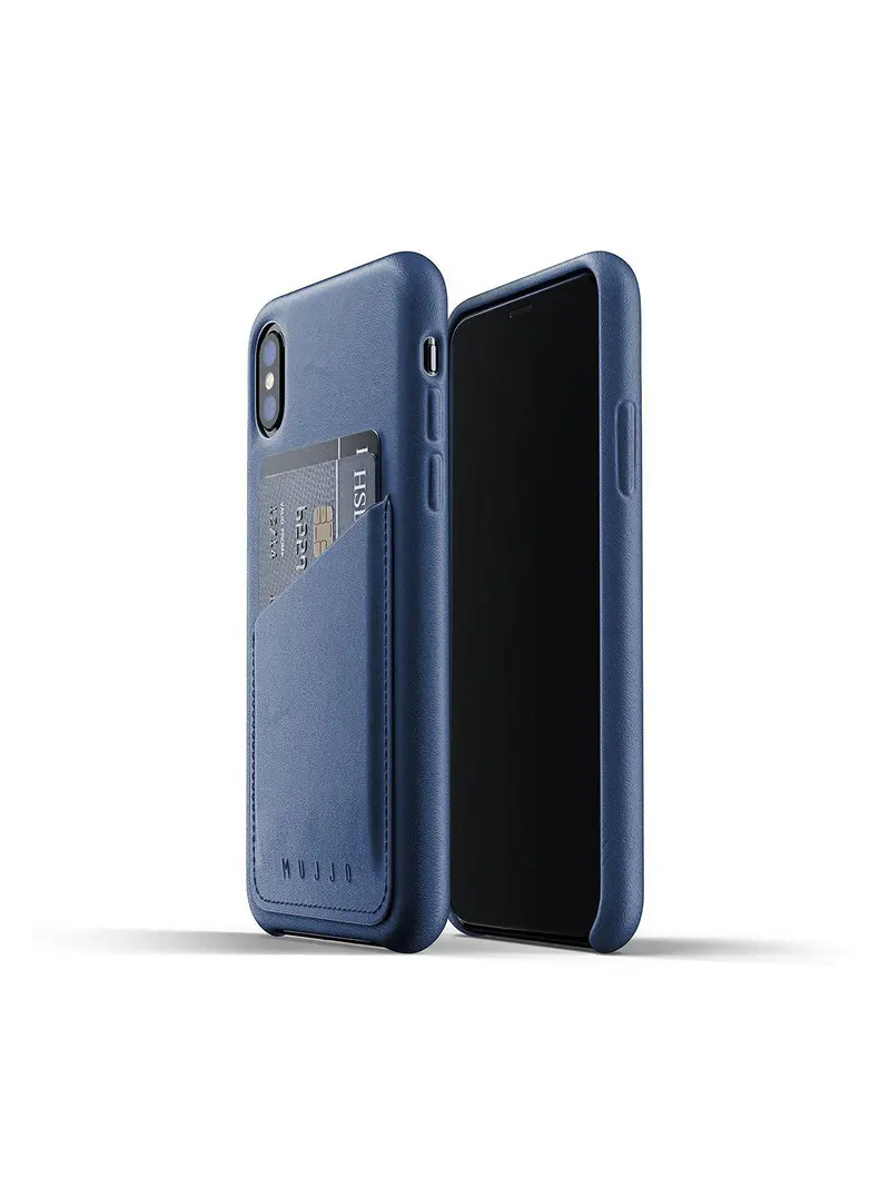 Mujjo Full Leather Wallet Case For Iphone Xs Monaco Blue 1