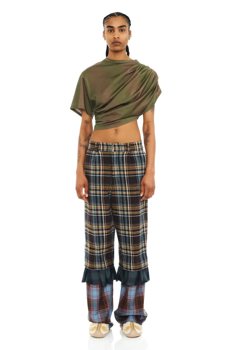 Multi Plaid Geranium Trouser 1