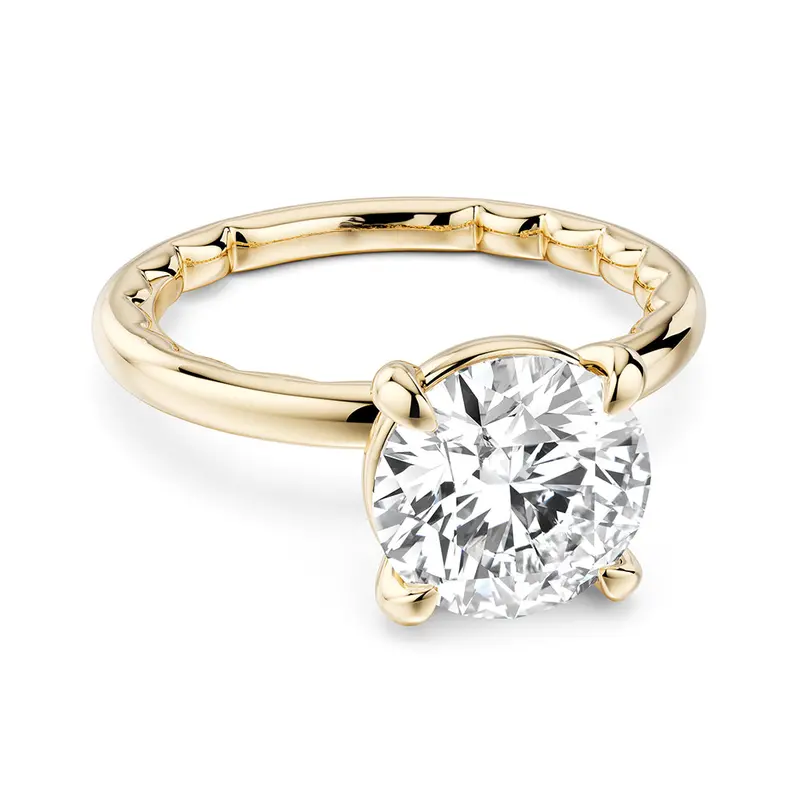 My Caroline Goldenline Round Solitaire Engagement Ring Mounting 1