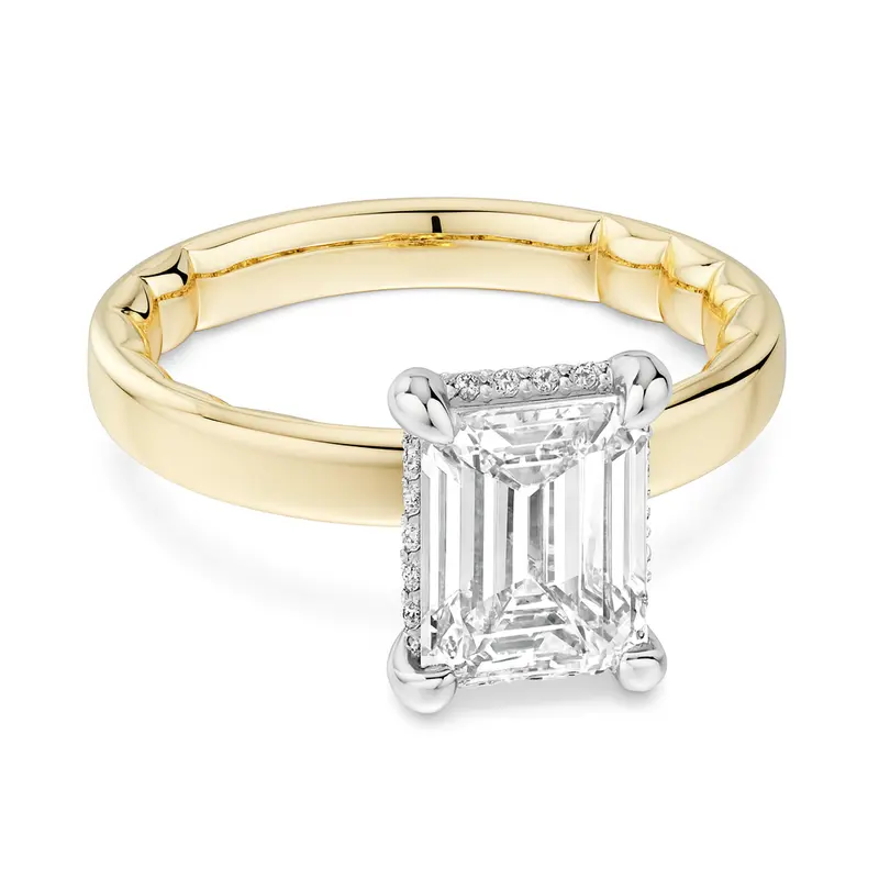 My Caroline Scalloped Radiance Emerald Solitaire Mounting 1