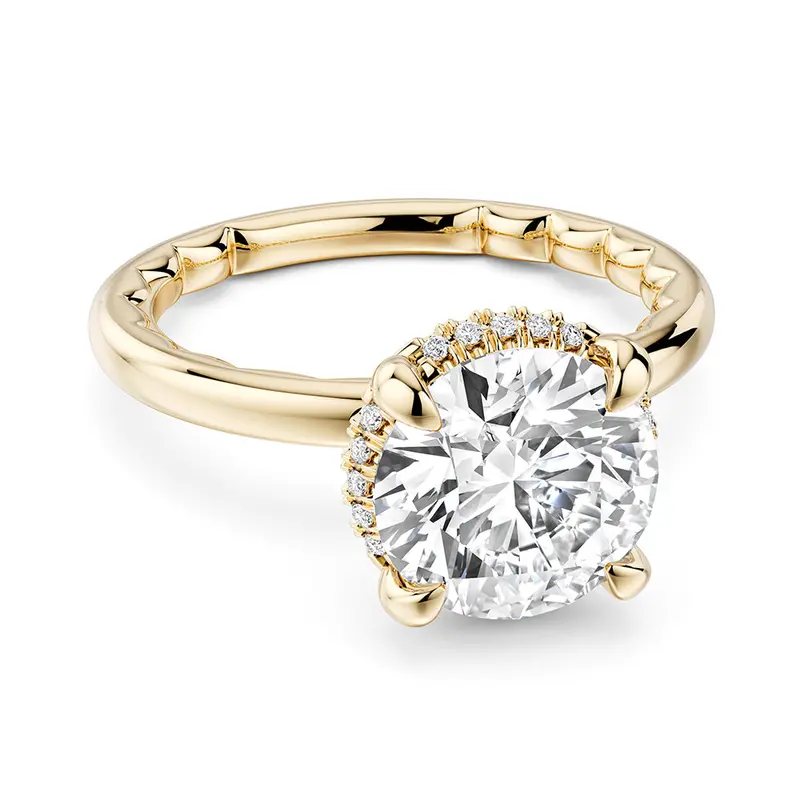 My Caroline Sunlit Round Halo Engagement Ring Mounting 1