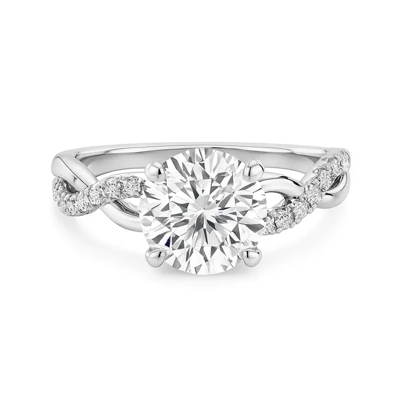 My Caroline Twisted Embrace Round Diamond Engagement Ring Mounting 1