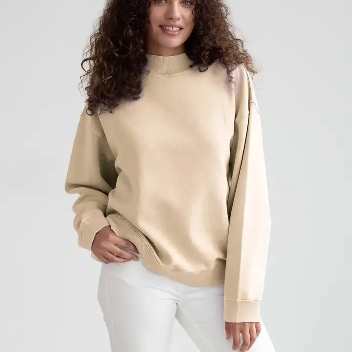 Nantucket Mock-Neck Sweatshirt Sand 1