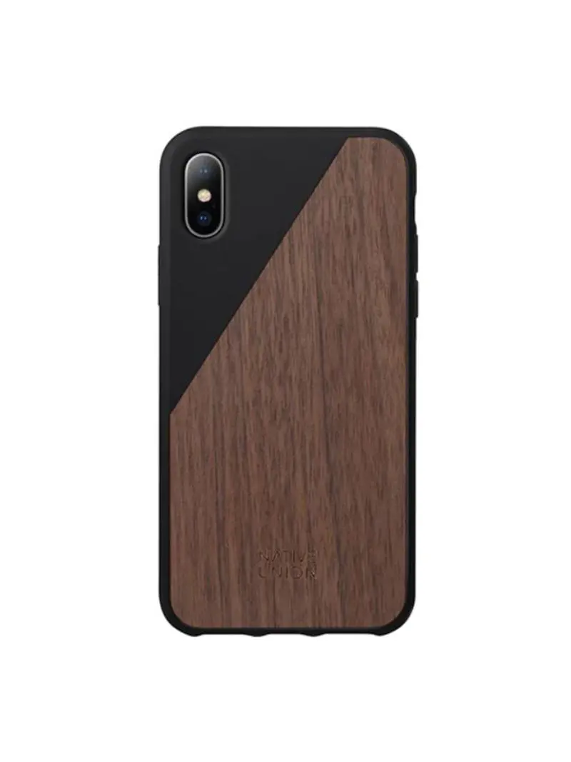Native Union Clic Wooden Case Iphone X Black Walnut Wood 1