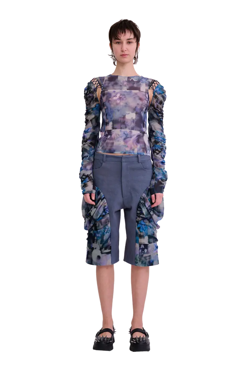 Navy Garden Blur Giva Short 1