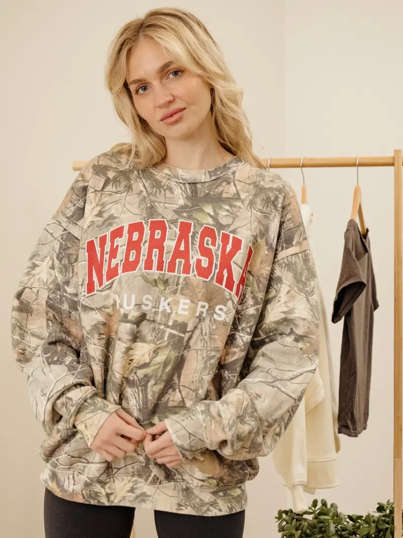 Nebraska Huskers Filled Gault Camouflage Sweatshirt 1
