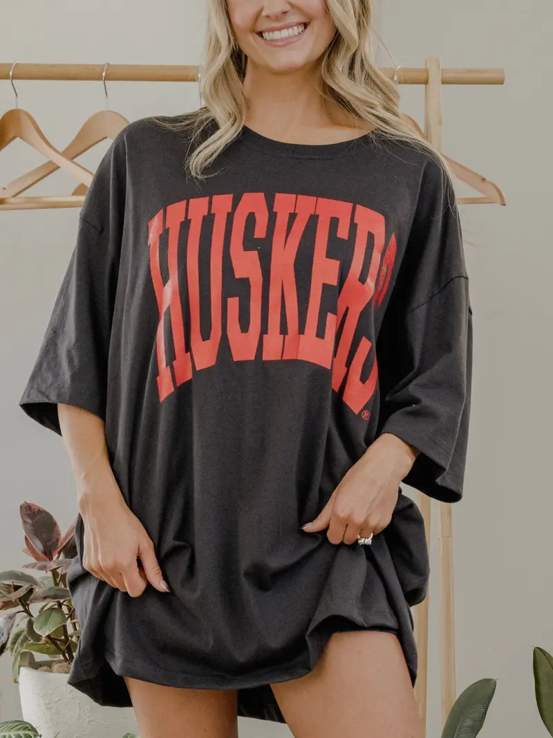 Nebraska Huskers Tall Boy Smoke One Size Tee 1