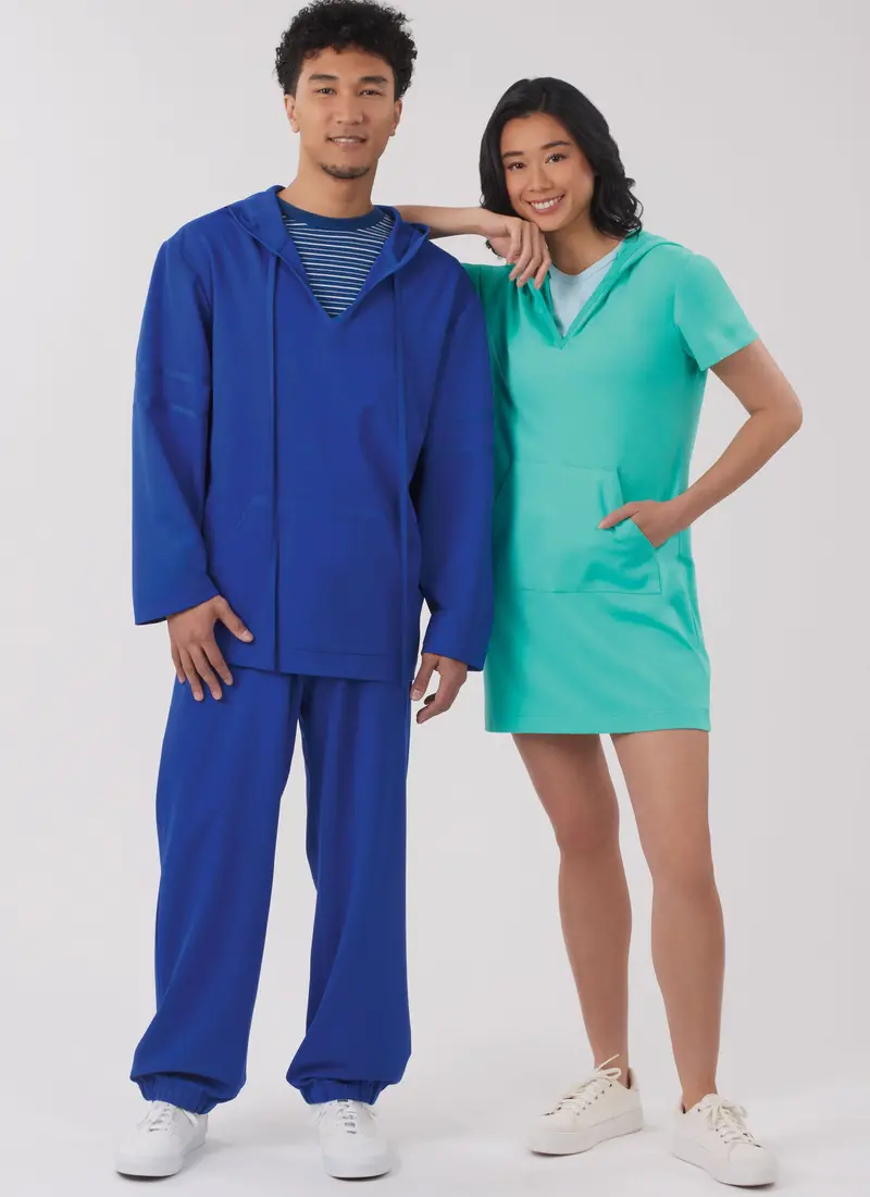 New Look Unisex Knit Hoodie And Trousers And Misses' Knit Dress N6818 1