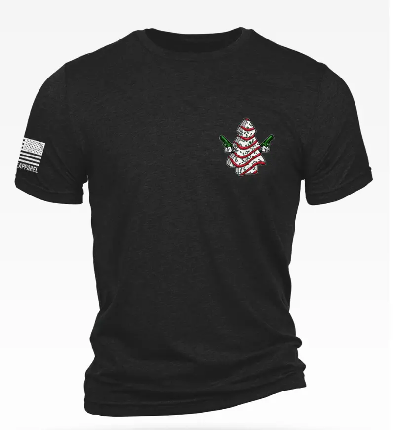 Nine Line Cake Tree Christmas T-Shirt 1