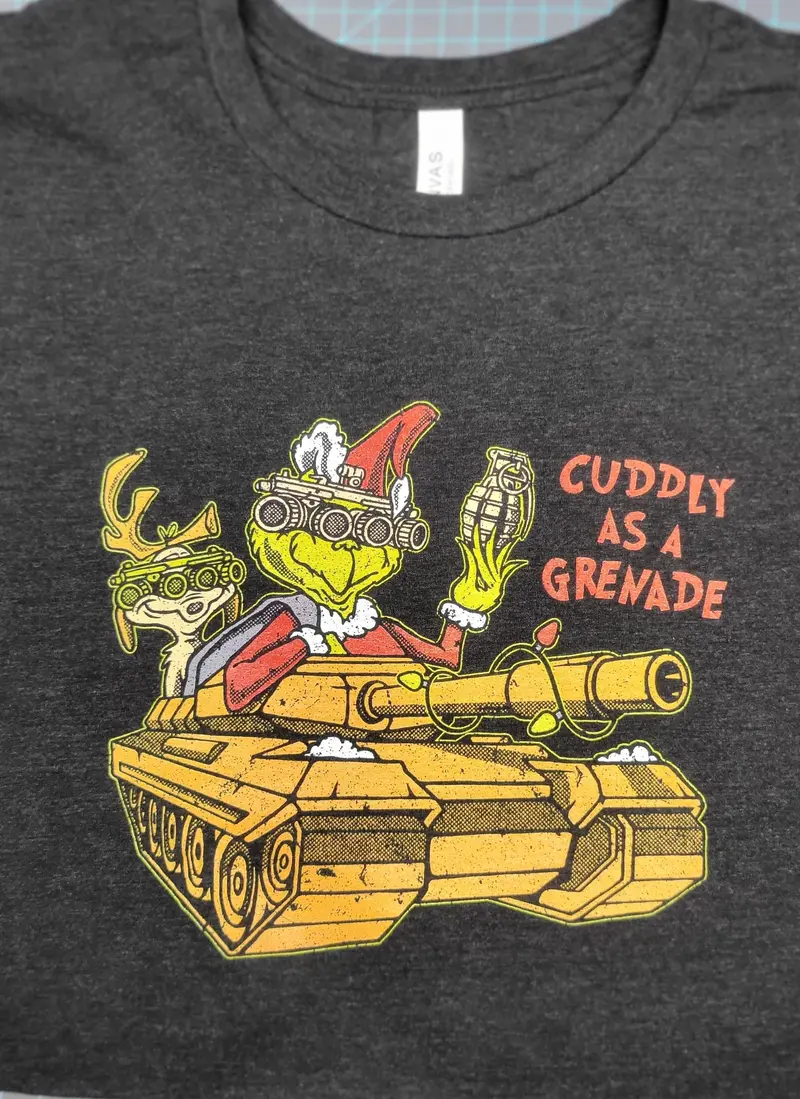 Nine Line Cuddly As A Grenade Christmas T-Shirt 1