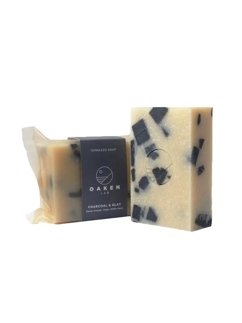 Oaken Terrazzo Soap Bar Charcoal & Clay 200G 1