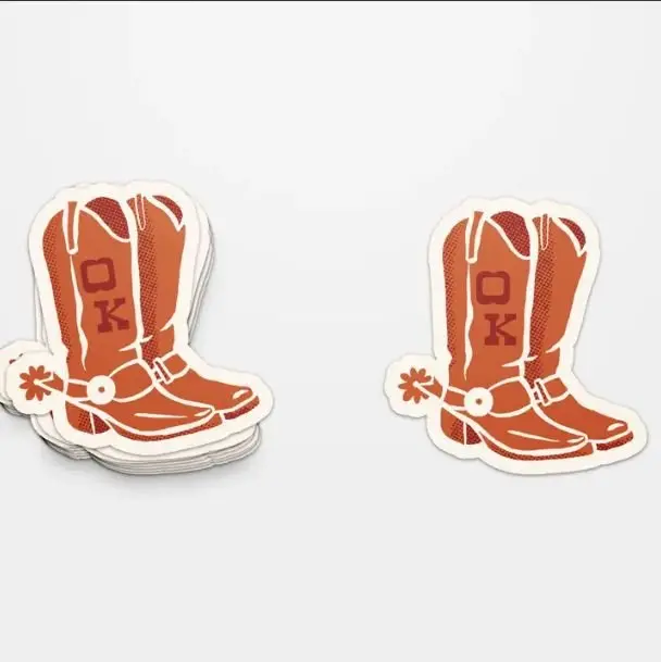 Ok Cowboy Boot Western Sticker 1