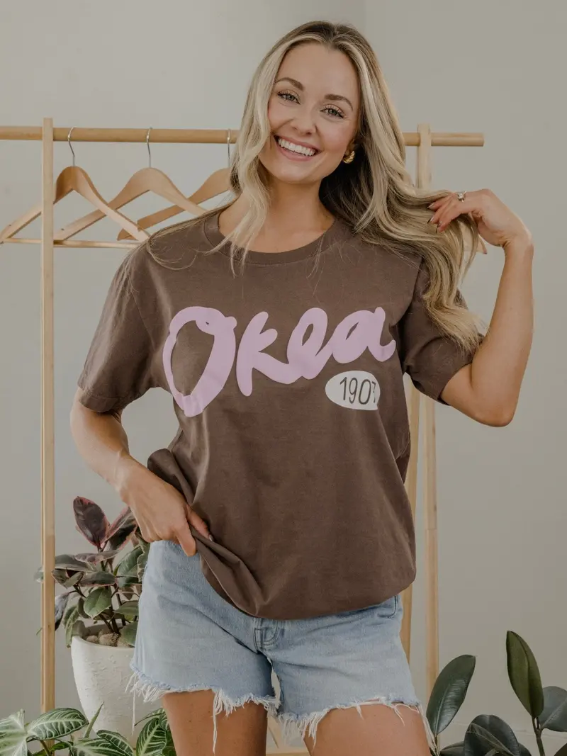 Oklahoma 1907 Puff Ink Washed Cocoa Heavyweight Tee 1