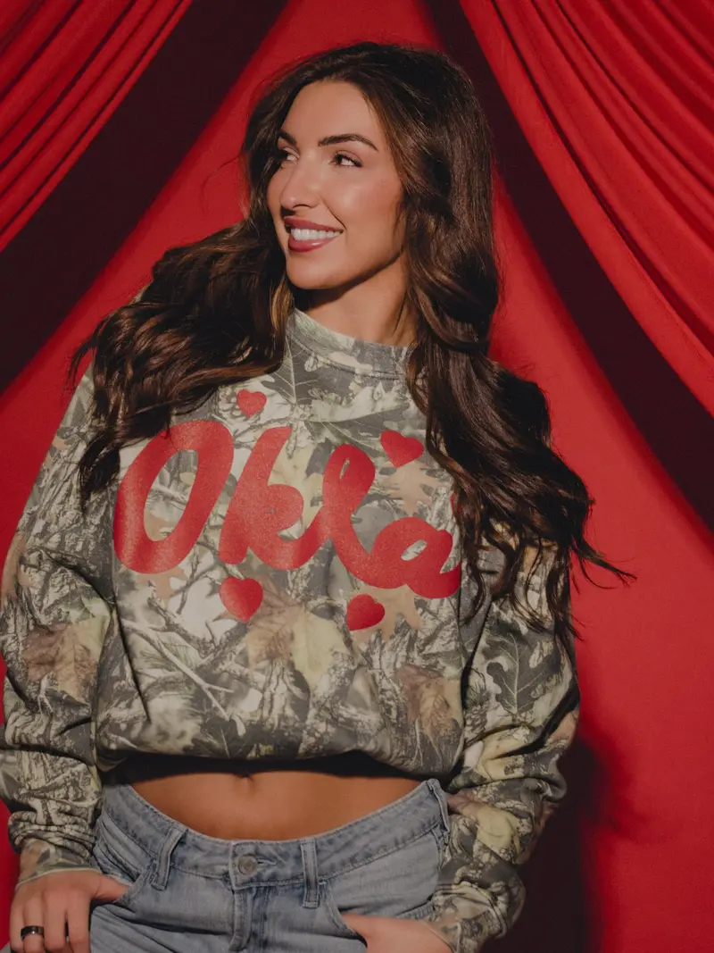 Oklahoma Okla Hearts Camouflage Sweatshirt 1