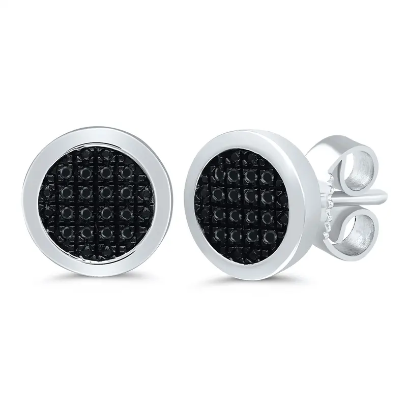Onyx Grid Black Diamond Studs 1