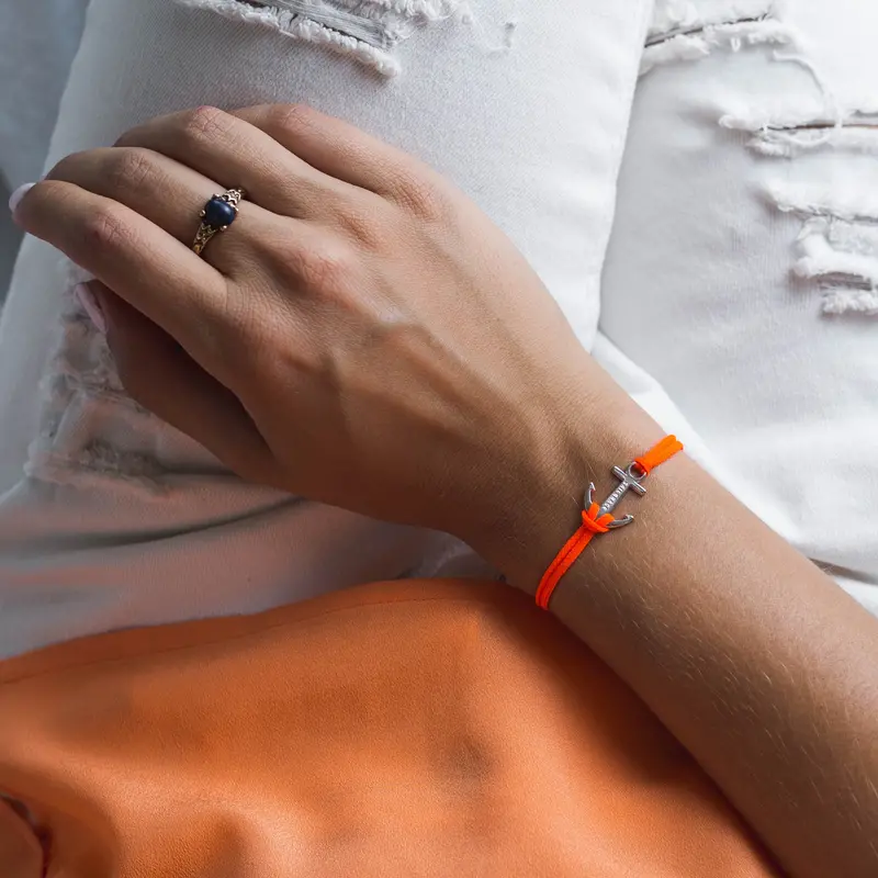 Orange Neon Anchor Bracelet 2