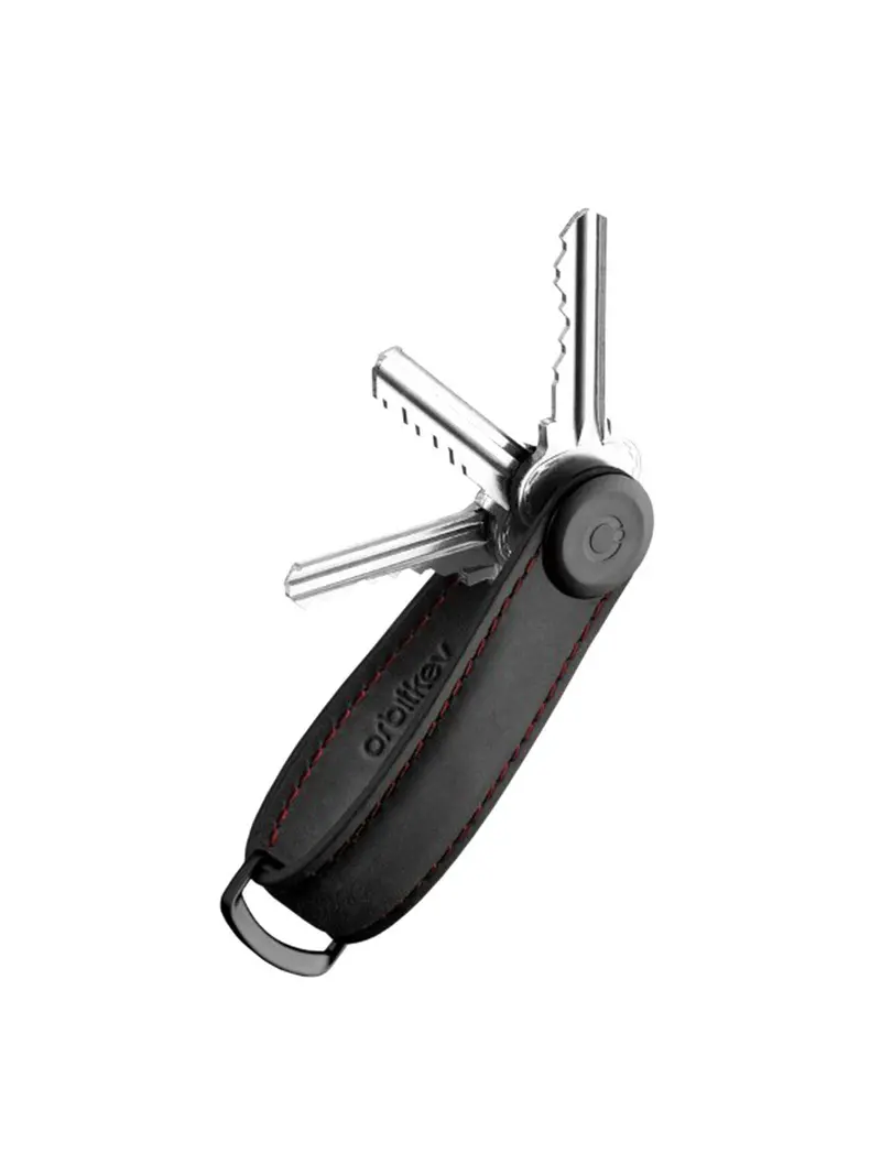 Orbitkey Crazy Horse Leather Obsidian Black Red 1