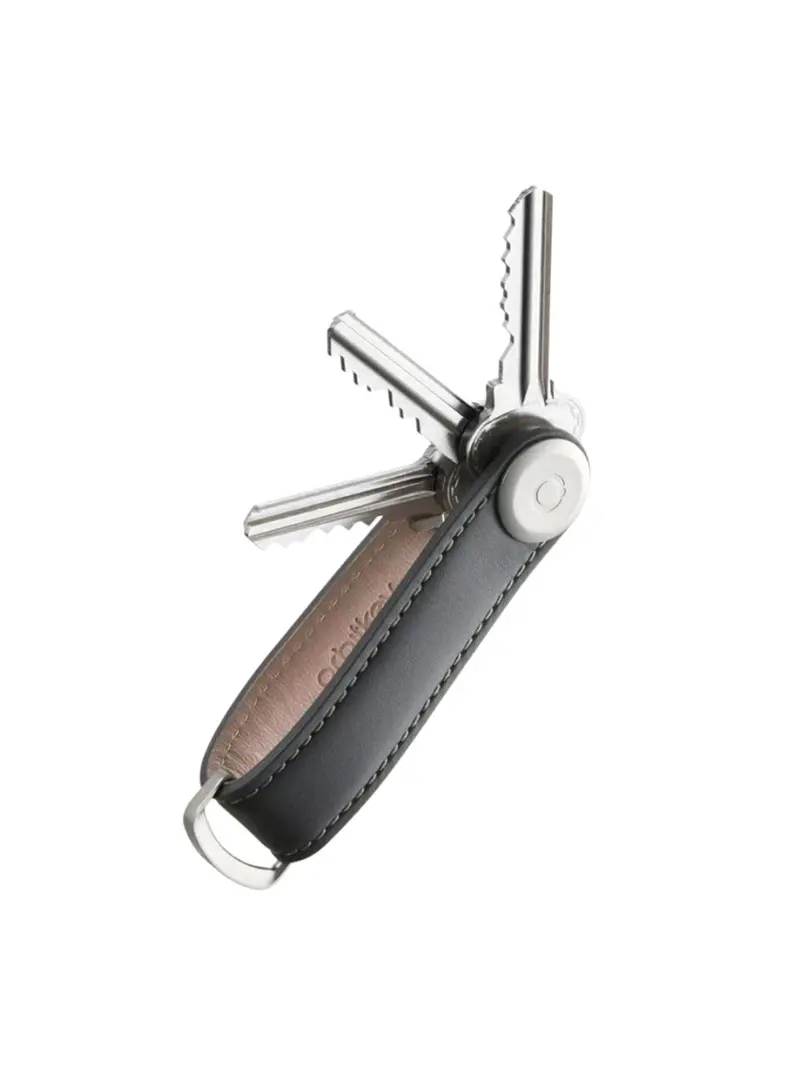 Orbitkey Leather Key Organiser Charcoal Grey 1