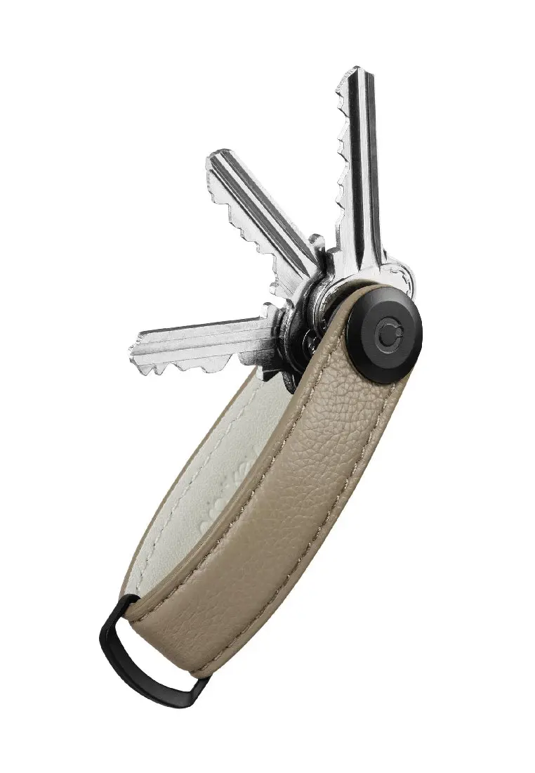 Orbitkey Pebbled Leather Key Organiser Ecru 1