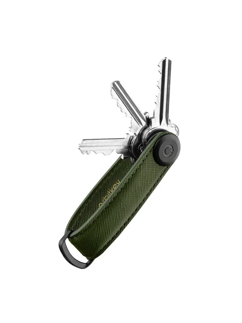 Orbitkey Saffiano Leather Key Organiser Olive 1