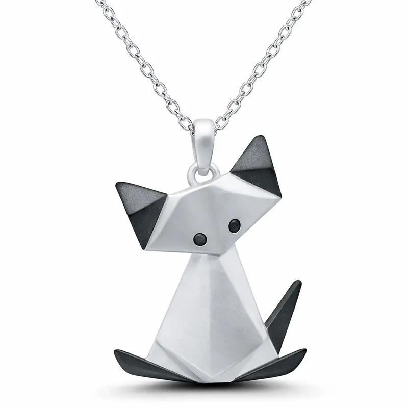 Origami Silly Cat Pendant 1
