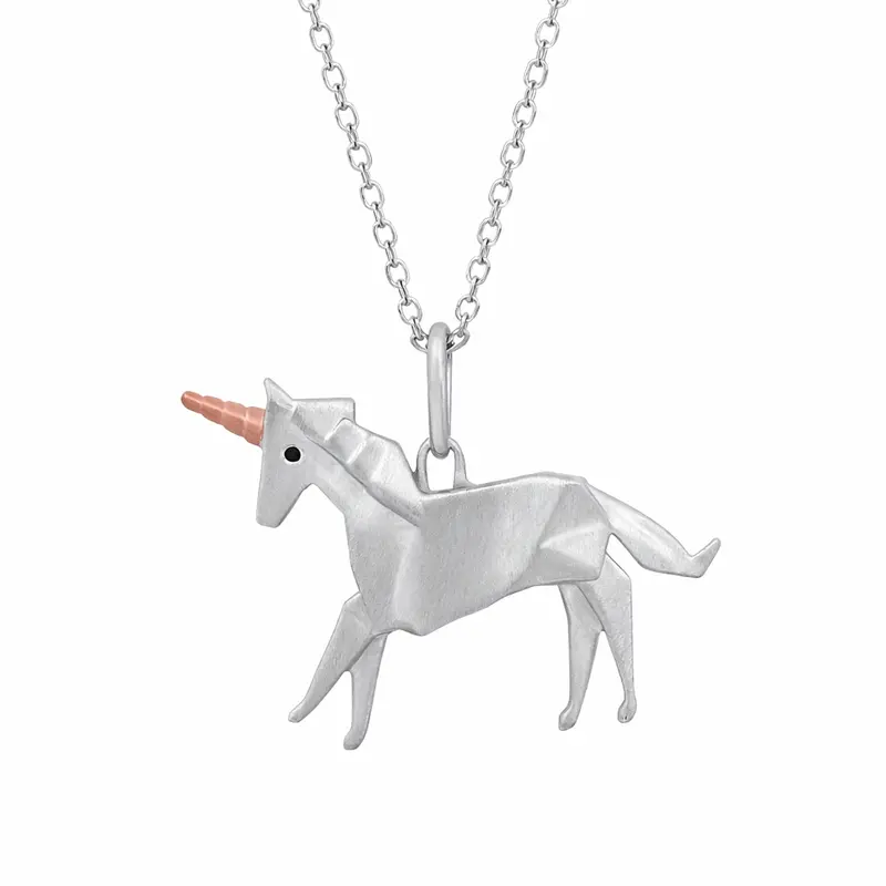 Origami Unicorn Pendant 1