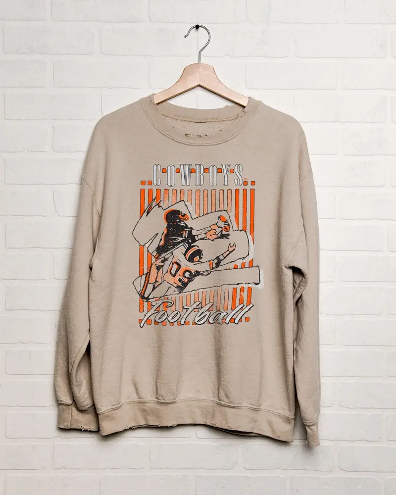 Osu Cowboys Beach Shade Sand Thrifted Sweatshirt 1