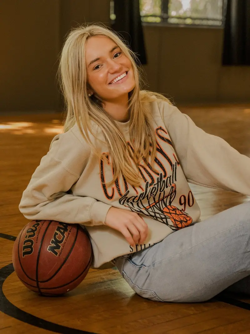 Osu Cowboys Big Basketball Sand Thrifted Sweatshirt 1