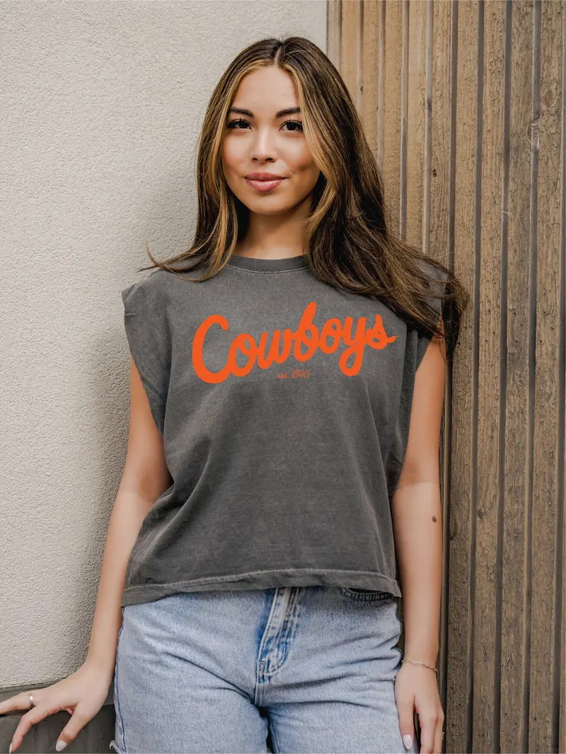 Osu Cowboys Bold Script Smoke Tank 1