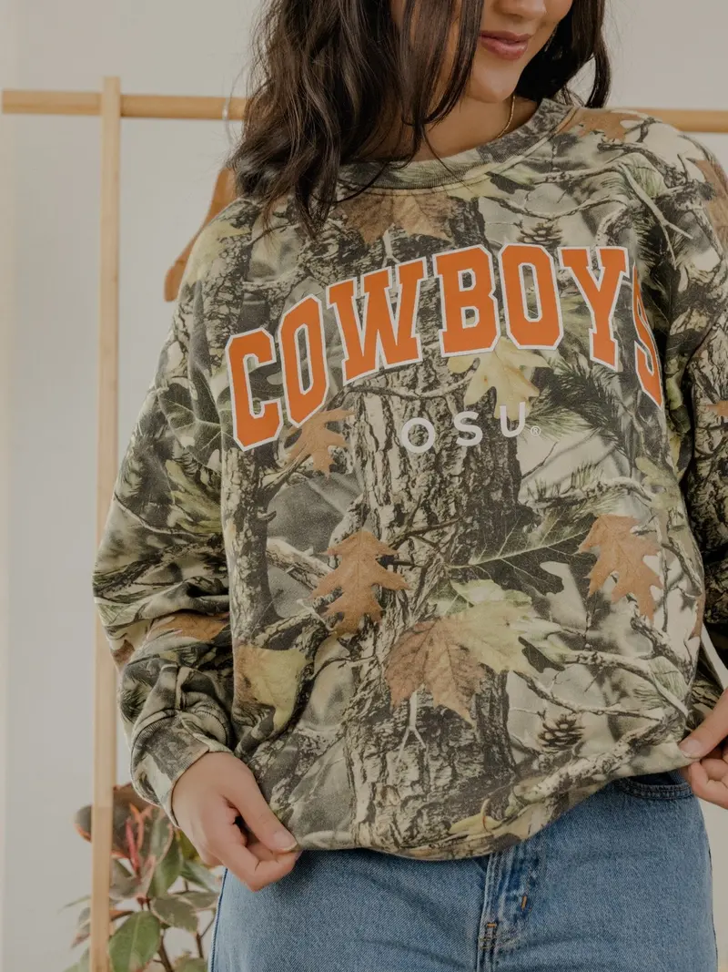 Osu Cowboys Filled Gault Camouflage Sweatshirt 1