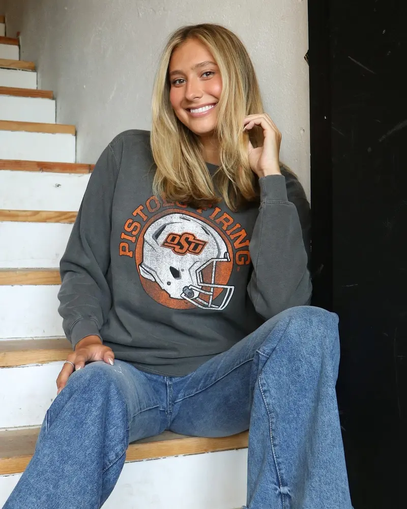 Osu Cowboys Helmet Circle Pepper Sweatshirt 1