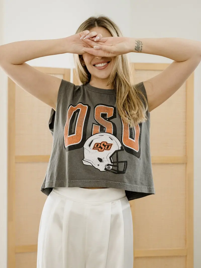 Osu Cowboys Helmet Fade Black Tank 1