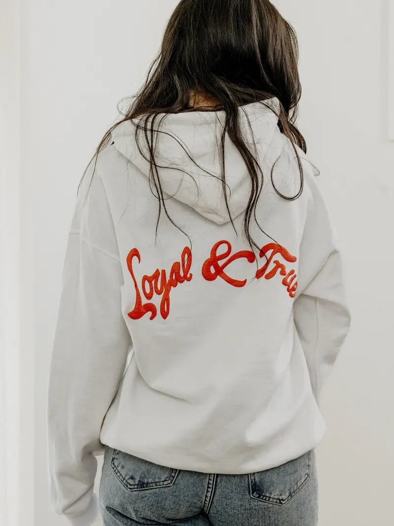 Osu Cowboys Lyric Puff Ink White Hoodie 1