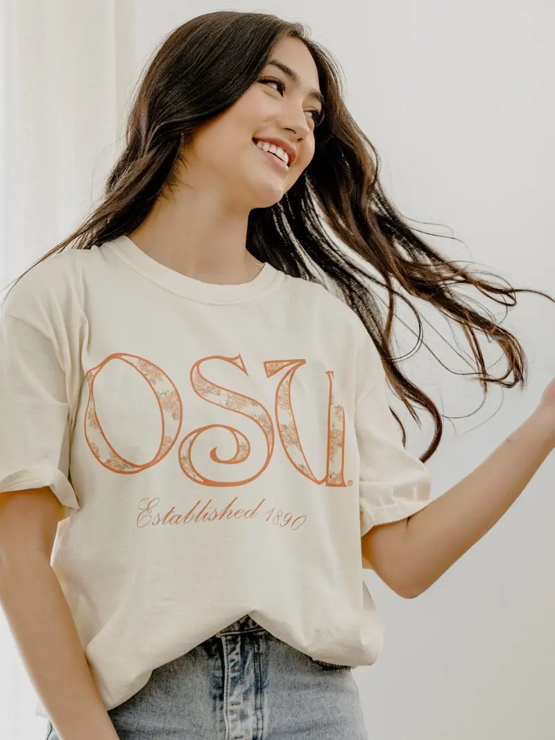 Osu Cowboys Palace Rose Natural Tee 1