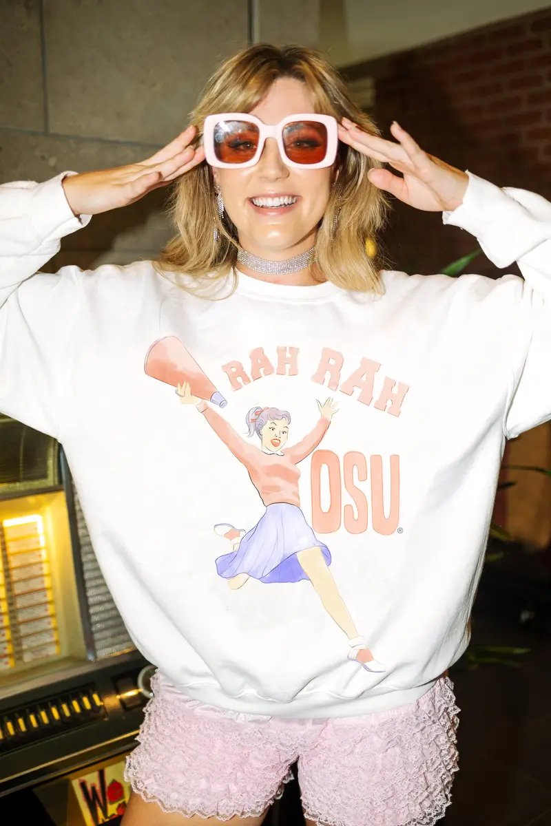 Osu Cowboys Rah Rah White Sweatshirt 1
