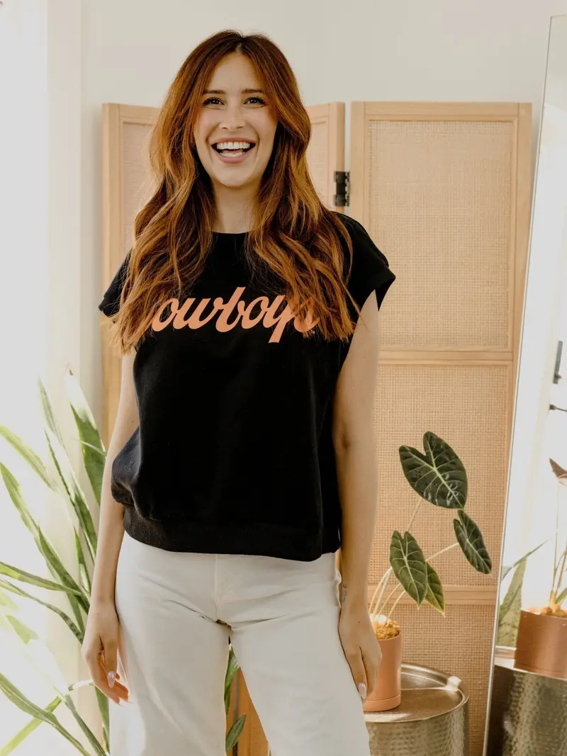 Osu Cowboys Script Black Sleeveless Sweatshirt - Not Available For Wholesale Purchase 1