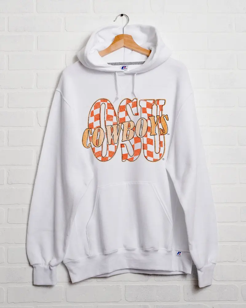 Osu Cowboys Twisted Check White Russell Hoodie 1