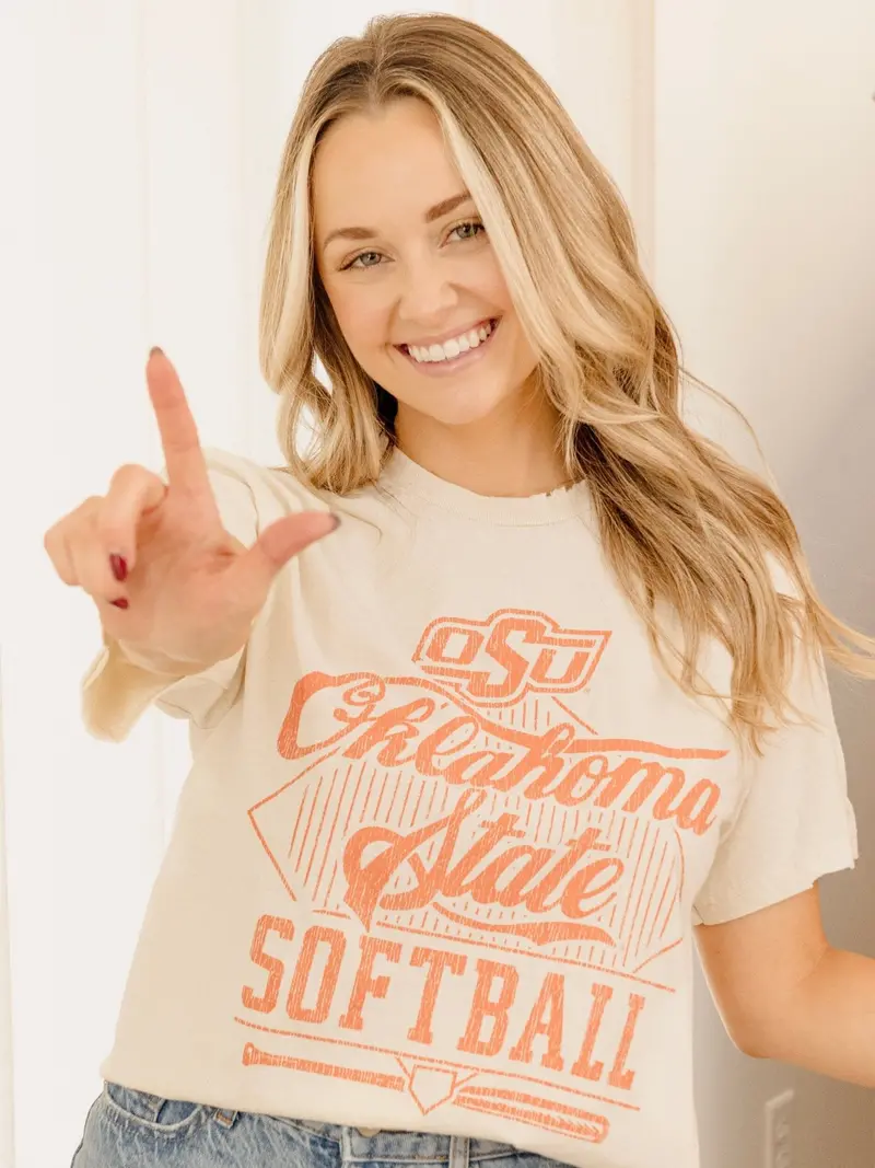 Osu Softball Off White Thrifted Tee 1