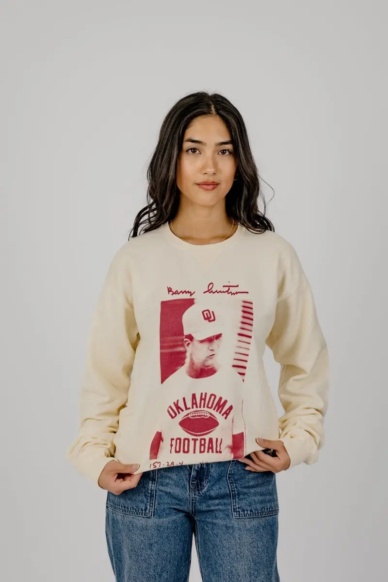 Ou Barry Switzer Football Parchment Sweatshirt 1