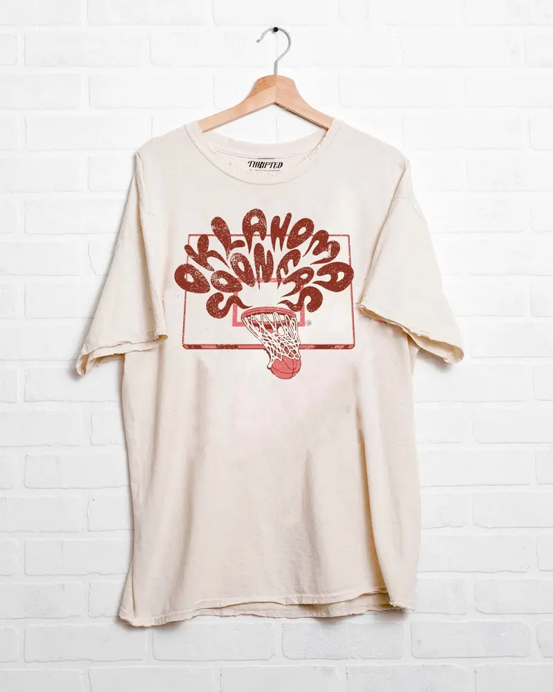 Ou Basketball Burst Off White Thrifted Tee 1