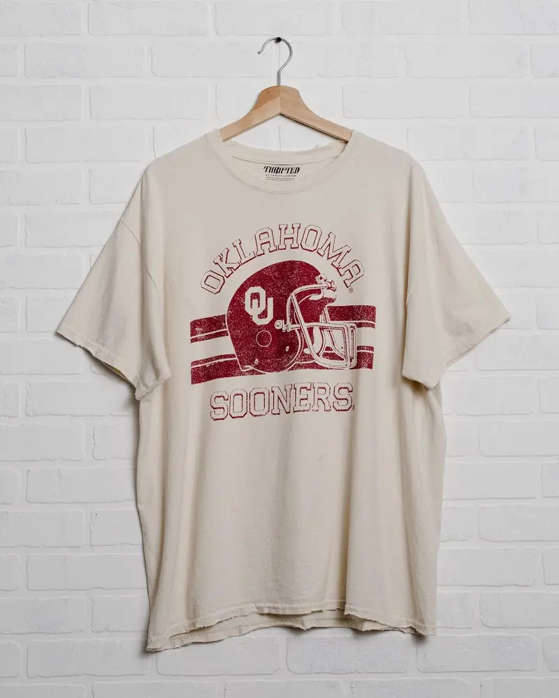 Ou Champion Helmet Off White Thrifted Tee 1