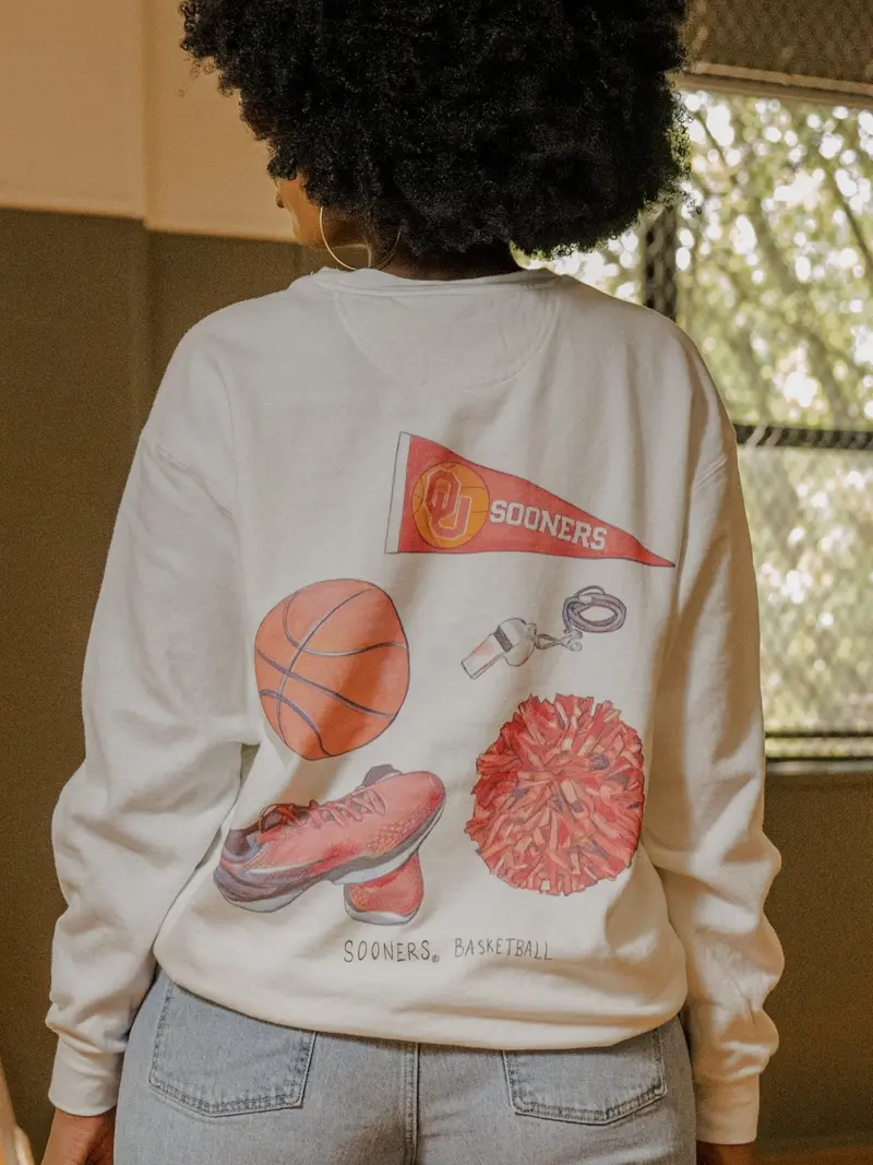 Ou Sooners Basketball Memorabilia White Sweatshirt 1