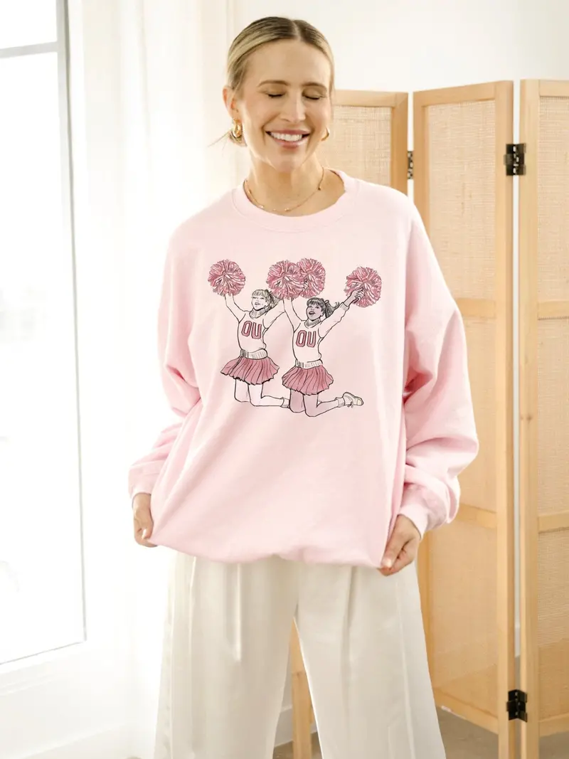 Ou Sooners Cheer Pink Sweatshirt 1