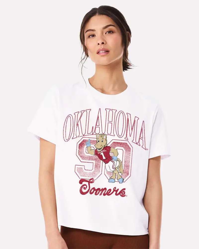 Ou Sooners Club Mascot White Ellie Perfect Tee 1
