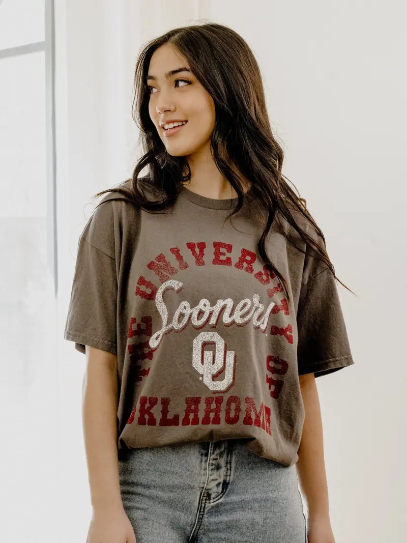 Ou Sooners Draft Charcoal Thrifted Tee 1