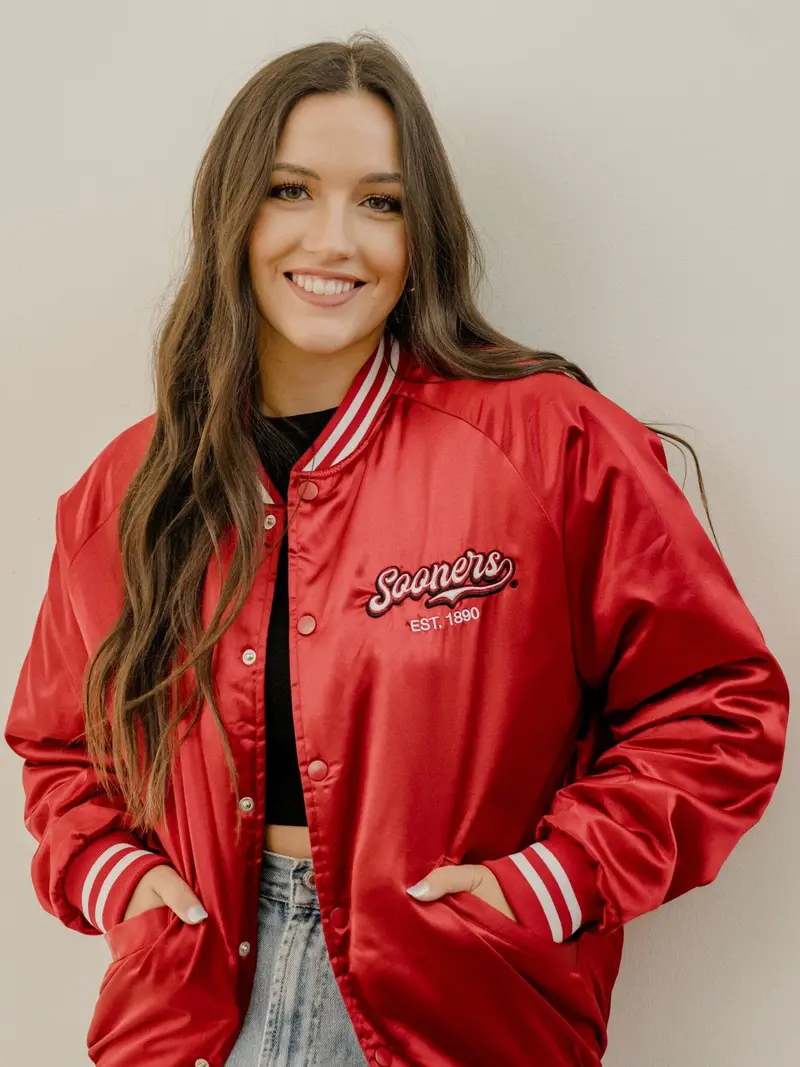 Ou Sooners Embroidered Satin Jacket 1