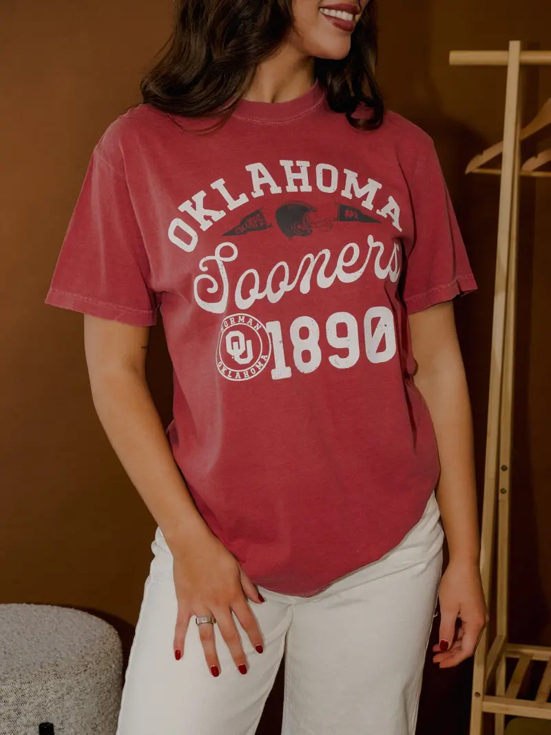 Ou Sooners Football Icon Crimson Cc Tee 1